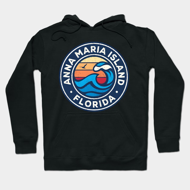 Anna Maria Island Florida Fl Nautical Waves Hoodie by jasper-cambridge